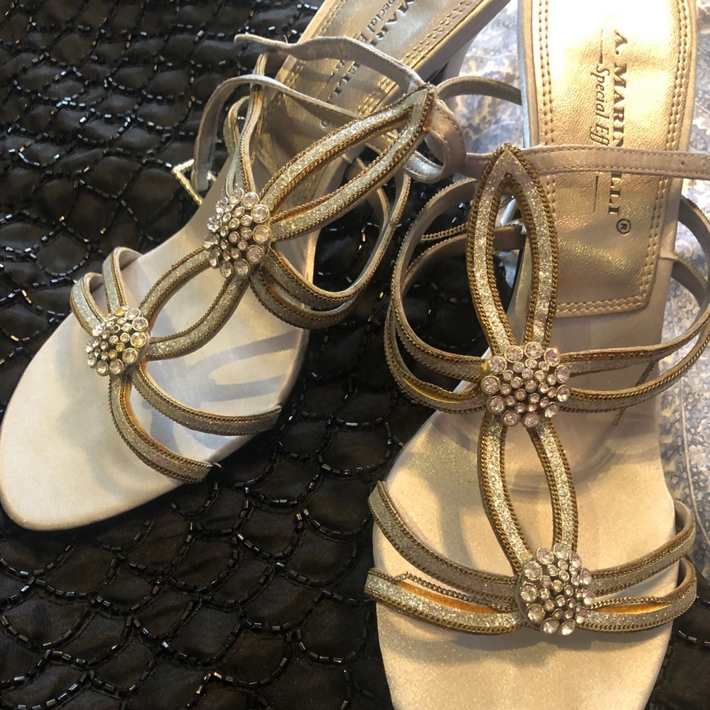 Silver crystal sandals